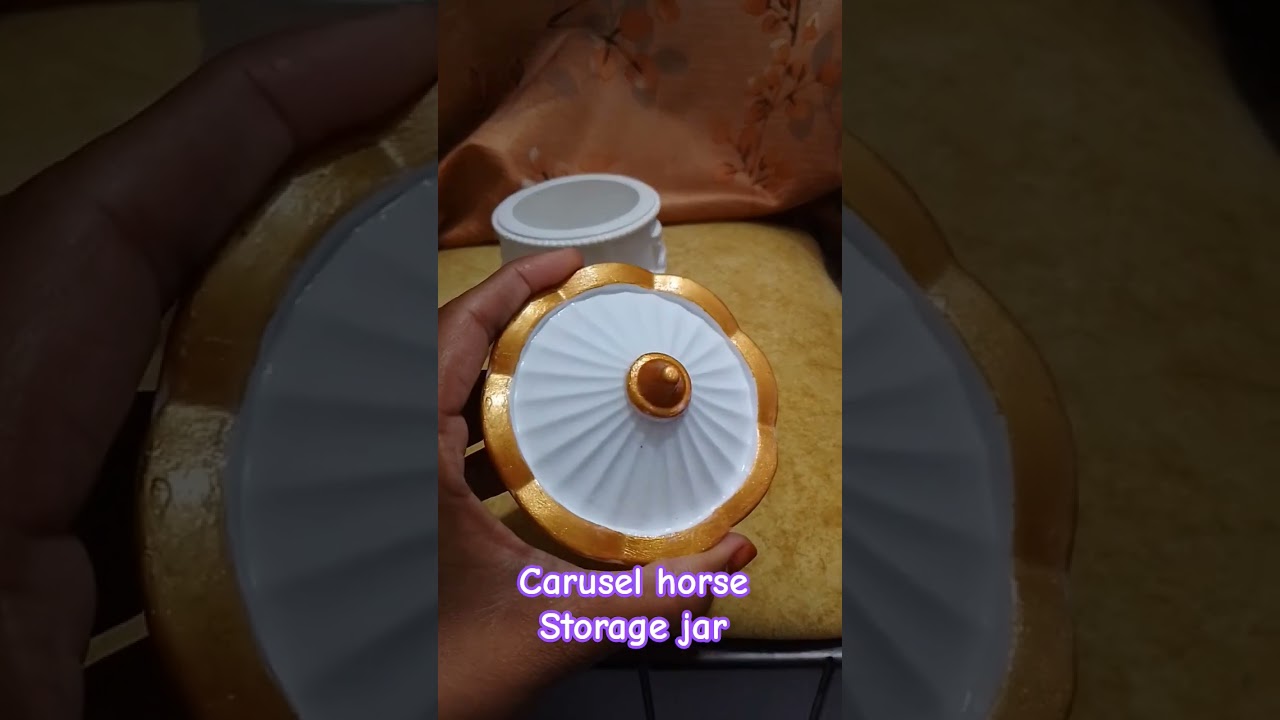 |Gypsum Carousel Horse Storage jar | |gypsum ||concrete craft |