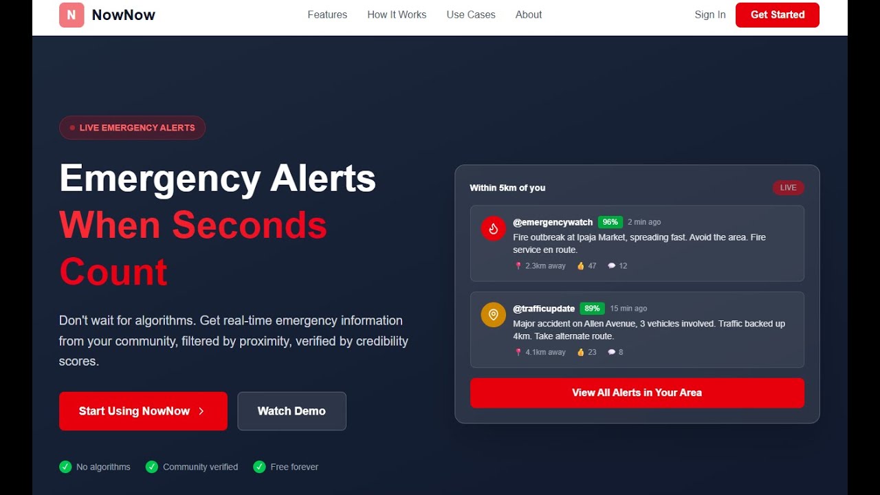 Building NowNow: A Hyperlocal Emergency Alert Platform (Live MVP Development)