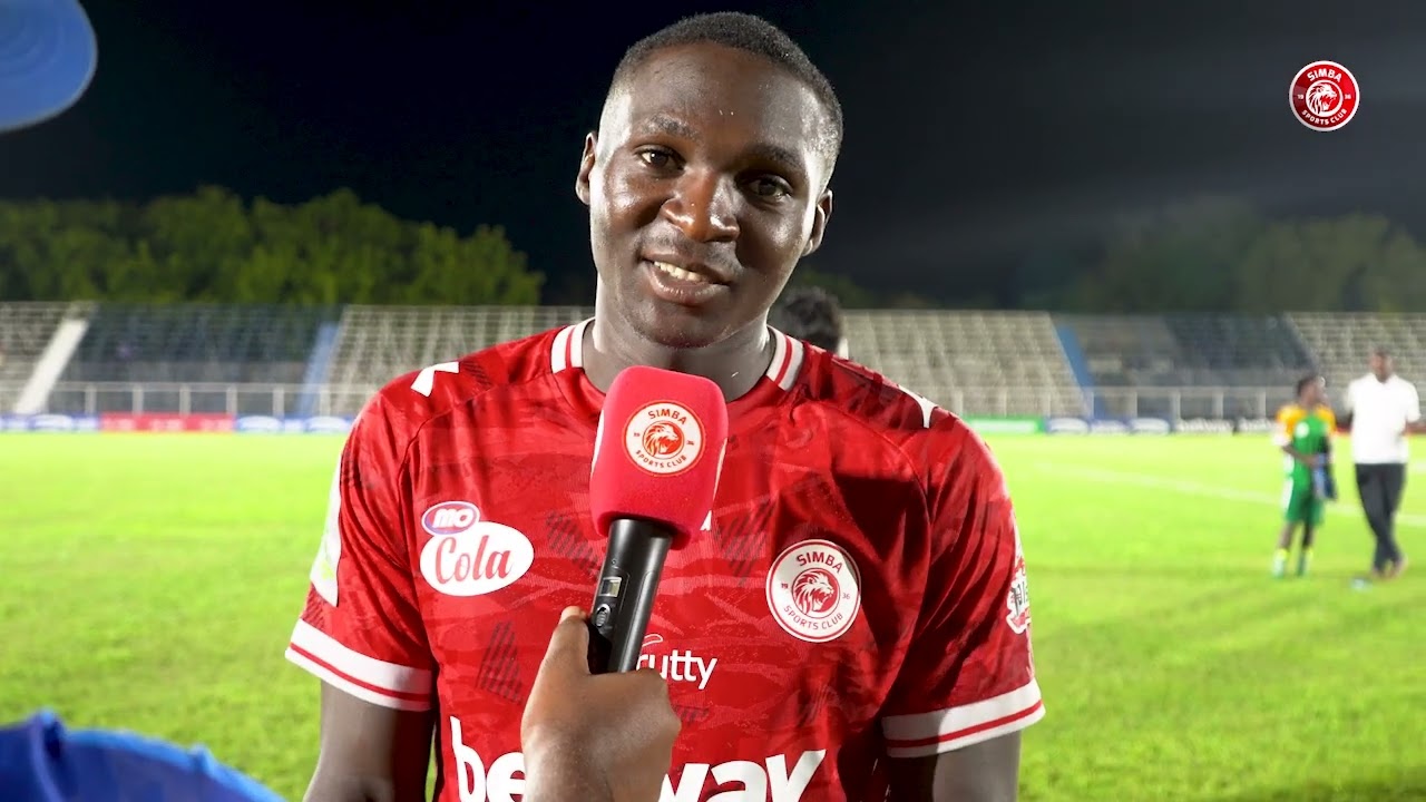 BARAKA MWANGOSI BAADA YA KUFUNGA GOLI LAKE LA KWANZA AKIWA NA JEZI YA SIMBA/