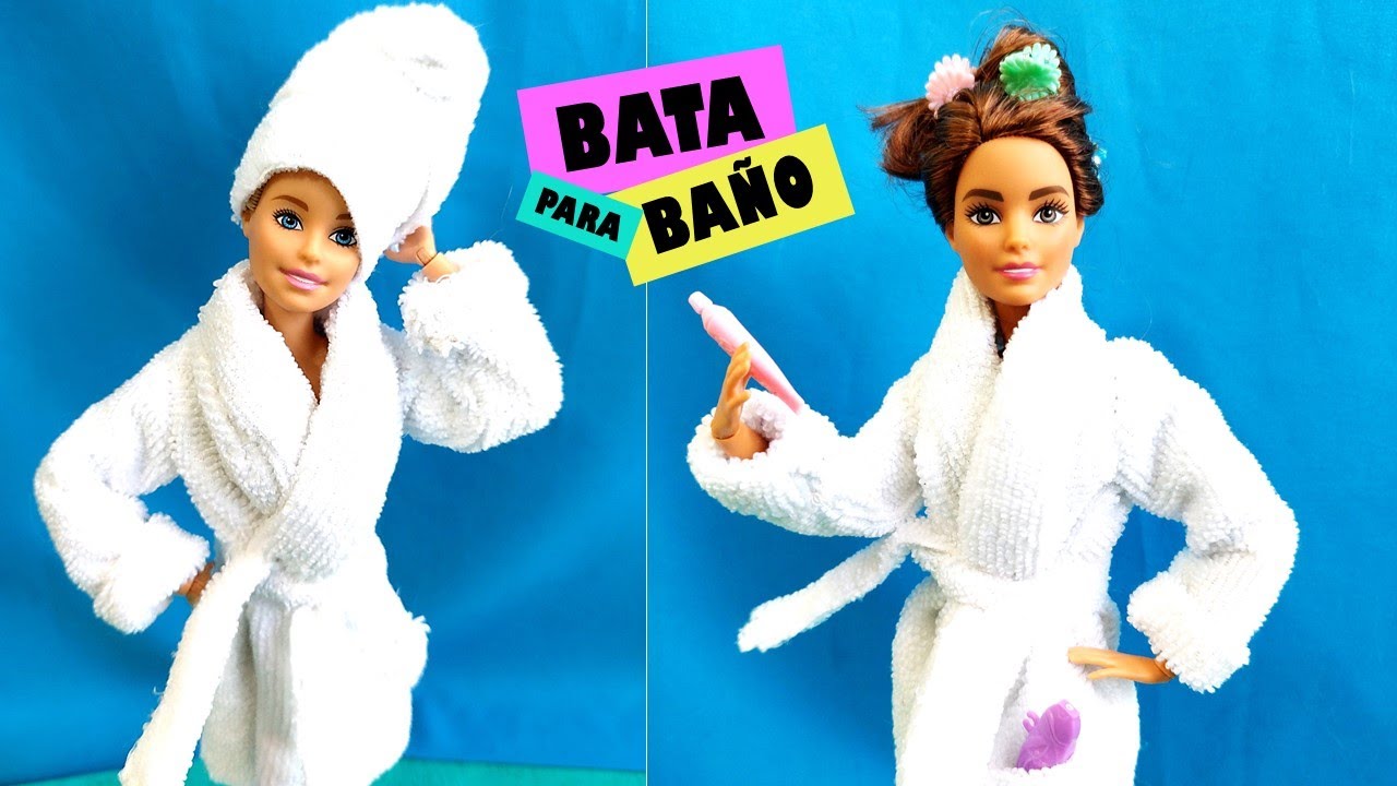 💦Como Hacer Bata de BAÑO para Barbie muy FACIL y RAPIDO!🛀🙌✂️🧵