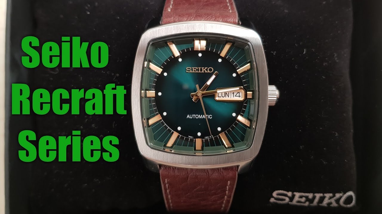 Seiko Watch Automatic - Seiko Recraft Series SNKP27 Silver/Green/Brown Automatic - Unboxing - Haul