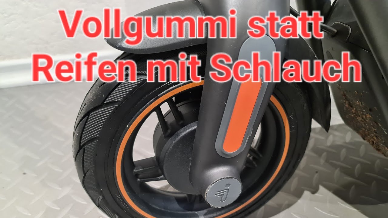 Reifenwechsel E-Scooter am Ninebot F65D, Vollgummi statt Luftreifen, vorne und hinten Einbau