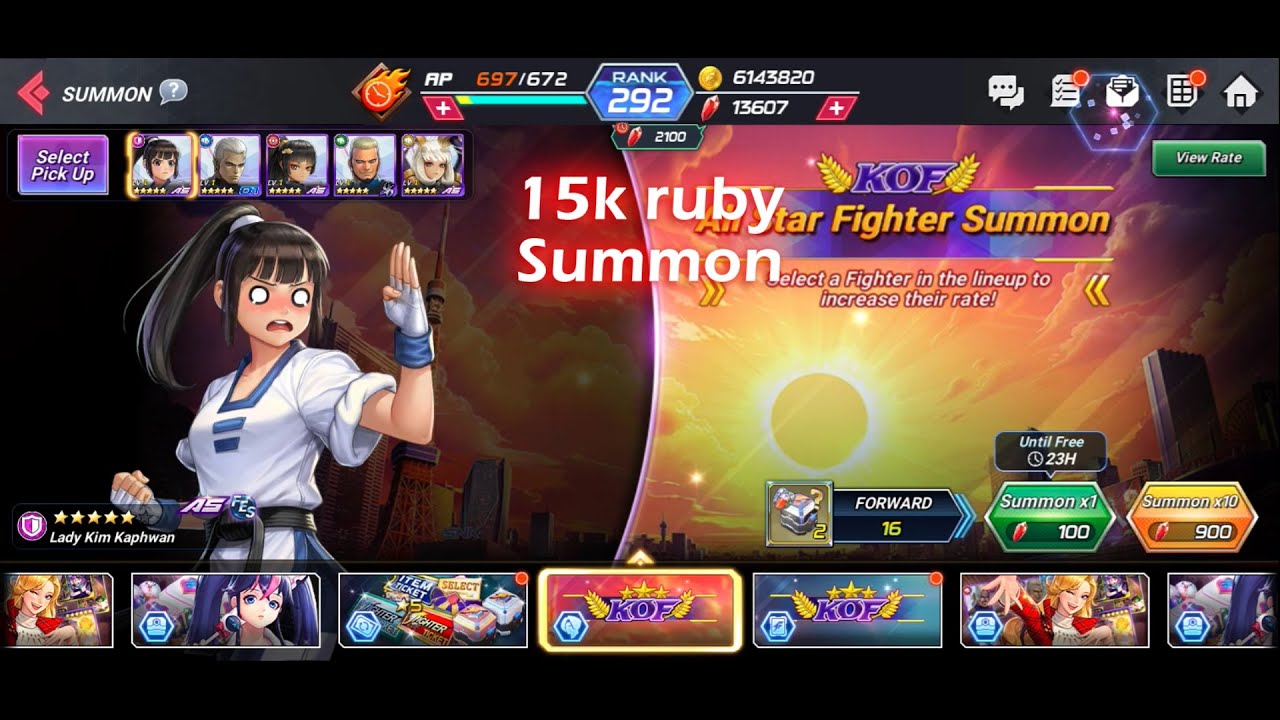 【Kof all star global】Unlucky day for summon Lady kim kaphwan
