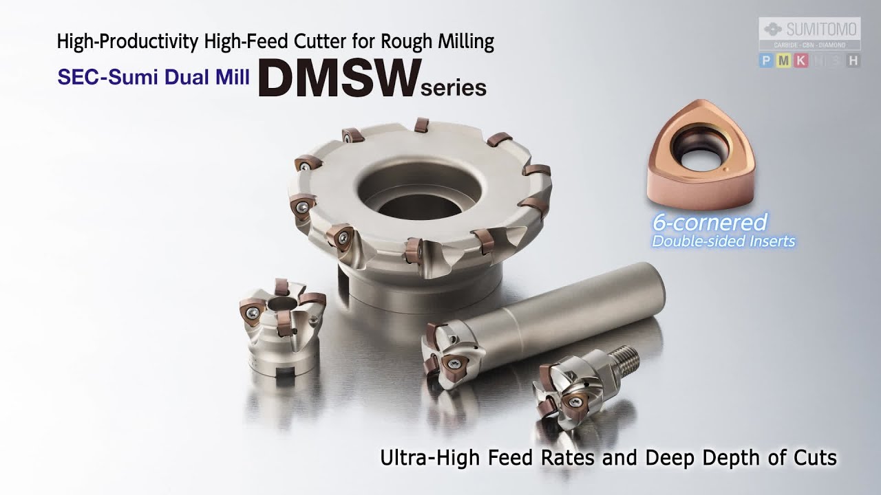 DMSW Series (Diameters φ40 to φ160 mm) - High-Feed Cutter for Rough Milling