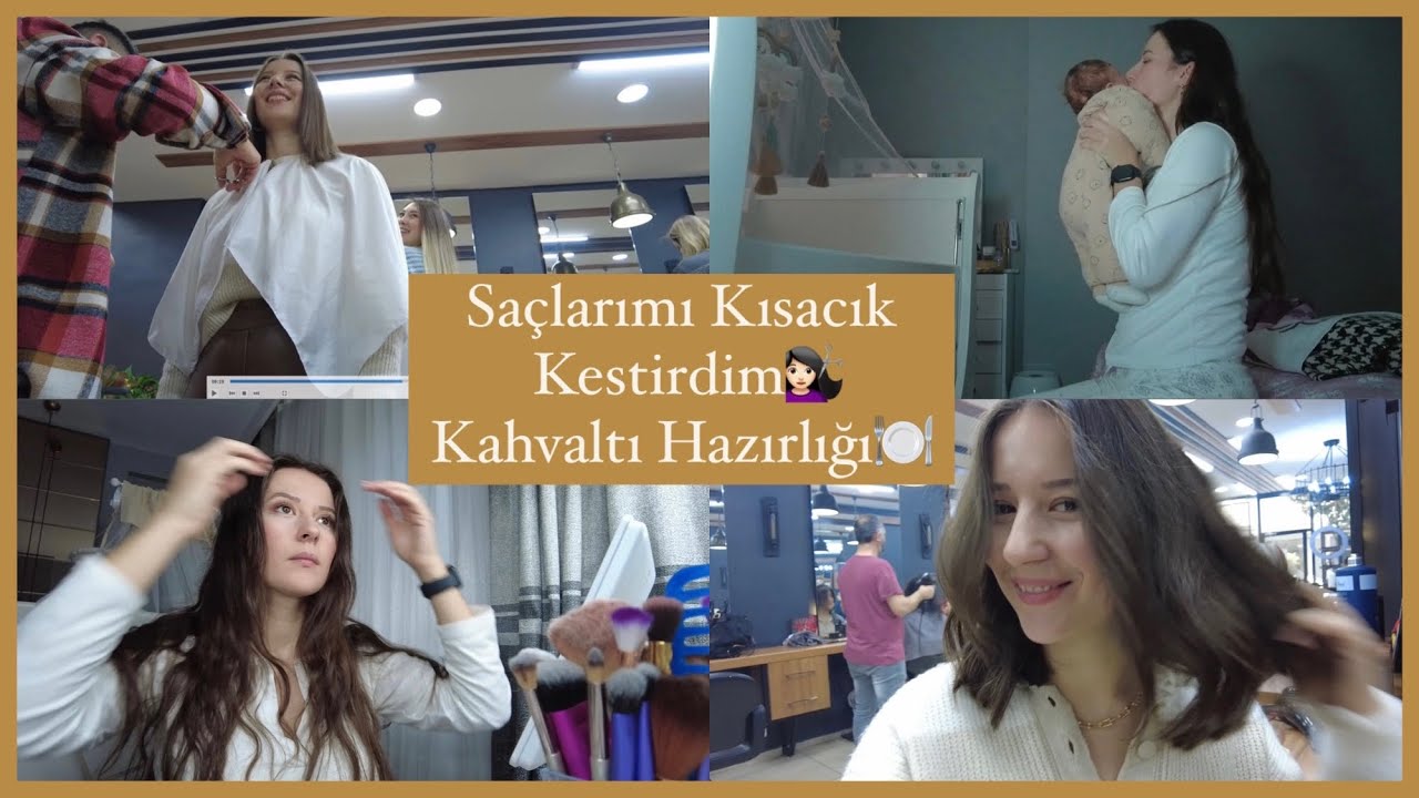 SAÇLARIMI KISACIK KESTİRDİM 💇🏻‍♀️ Kahvaltı Hazırlığı 🍽️