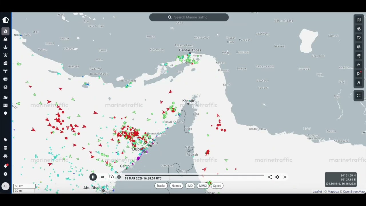 Strait of Hormuz traffic near standstill