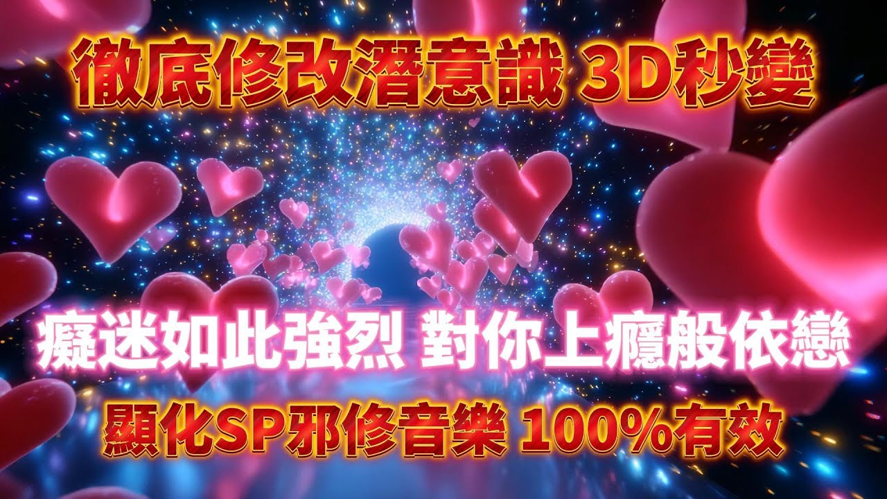 顯化SP邪修音樂，徹底修改潛意識（⚠️注意：3D秒變 100%有效）癡迷如此強烈 對你上癮般依戀｜吸引力法則，冥想音樂，戀愛顯化，能量音樂，Sub音樂