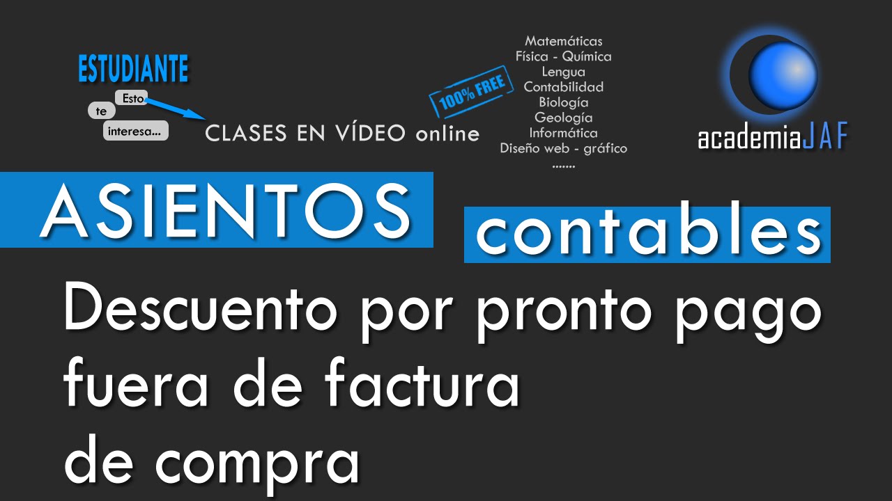 Descuento sobre compras por pronto pago fuera de factura de proveedor - CONTABILIDAD