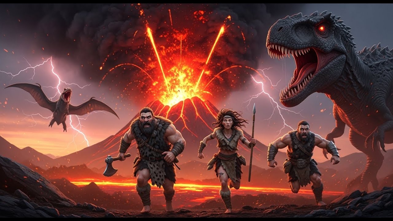 Bloody Dawn: The Prehistoric Tribe’s Fight for Survival Against a Volcano and an Ancient Beast