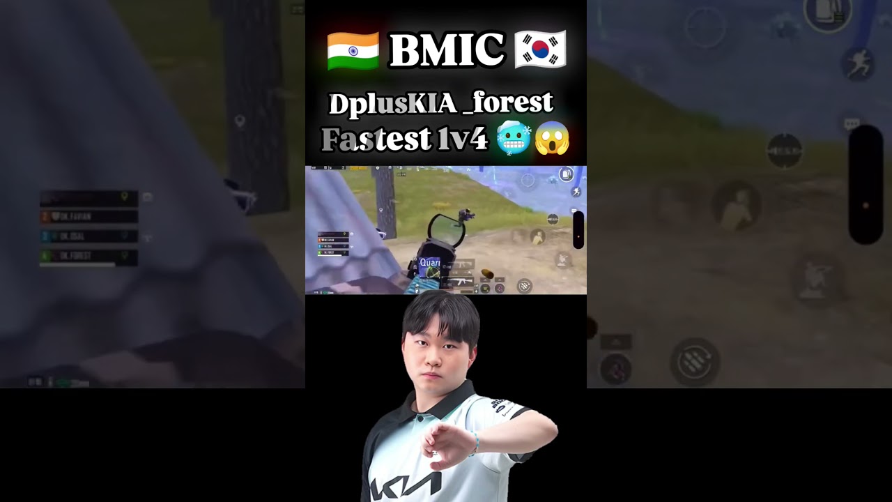 DplusKIA Forest Fastest 1v4 🥶😱 BMIC 🇰🇷 PMGC #bmic #bgmi #bgmishorts #pmgc #pubgmobile