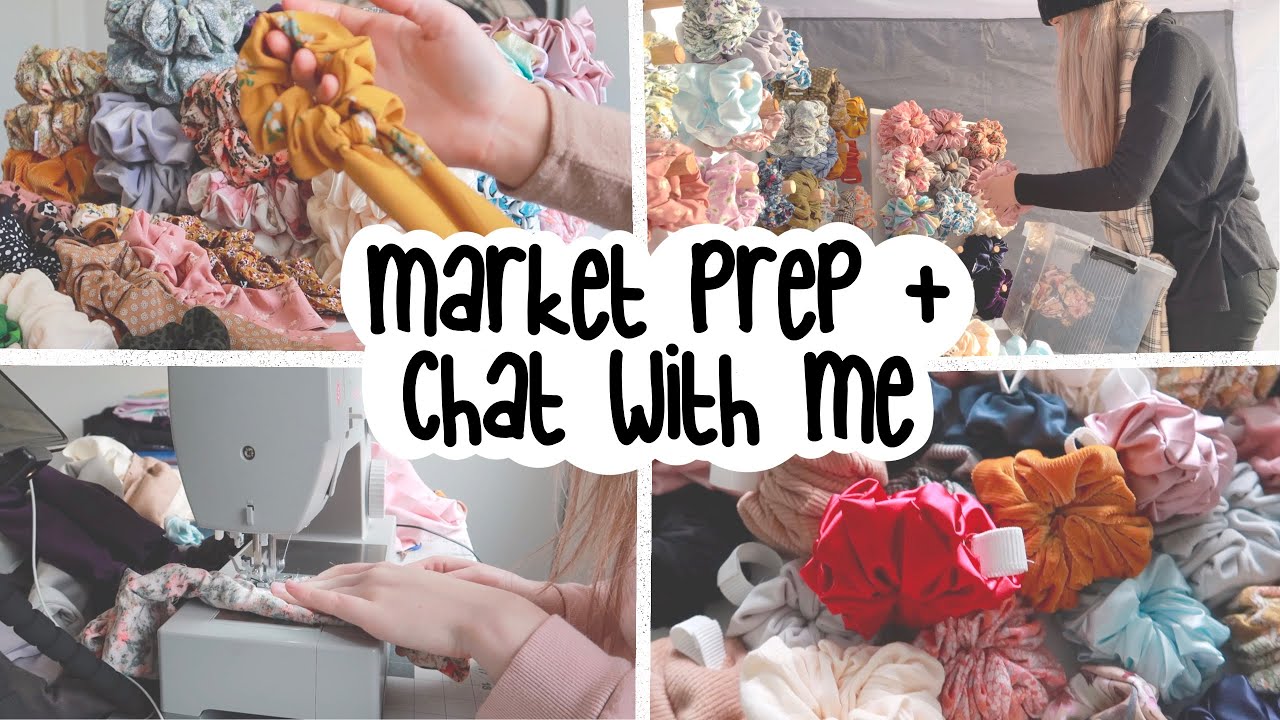making XL scrunchies for market prep and the 2021 FLOODS - craft fair SO BUSY - market VLOG018