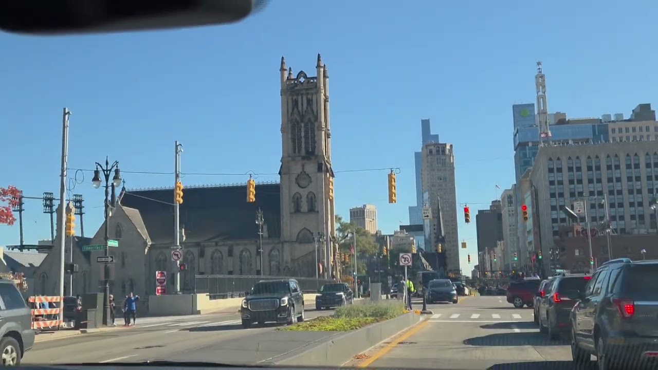 Downtown Detroit Michigan #drivingtodetroit  #michigancentralstation #michigan 