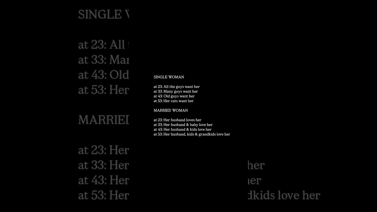 Single vs Married Woman — Reality With Age 💍🐱