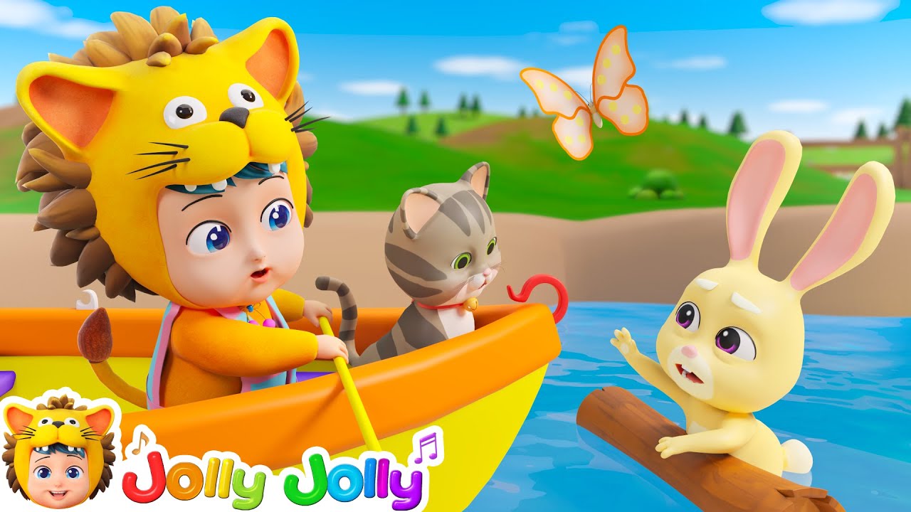 Row Row Row Your Boat | Baby Help Animals | Jolly Jolly - Learn and Play - Nursery Rhymes