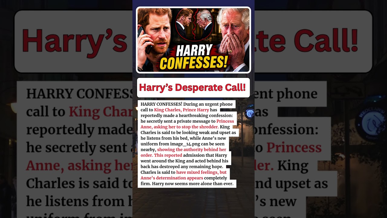 JUST IN: Harry&rsquo;s Emergency Call to Charles Shatters Last Hope of Royal Reconciliation