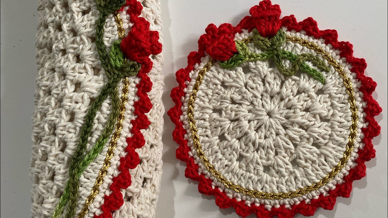 Passo a passo: TULIPAS em Porta-Copos 🌷#handmade #crochet #tutorial #artesanato 