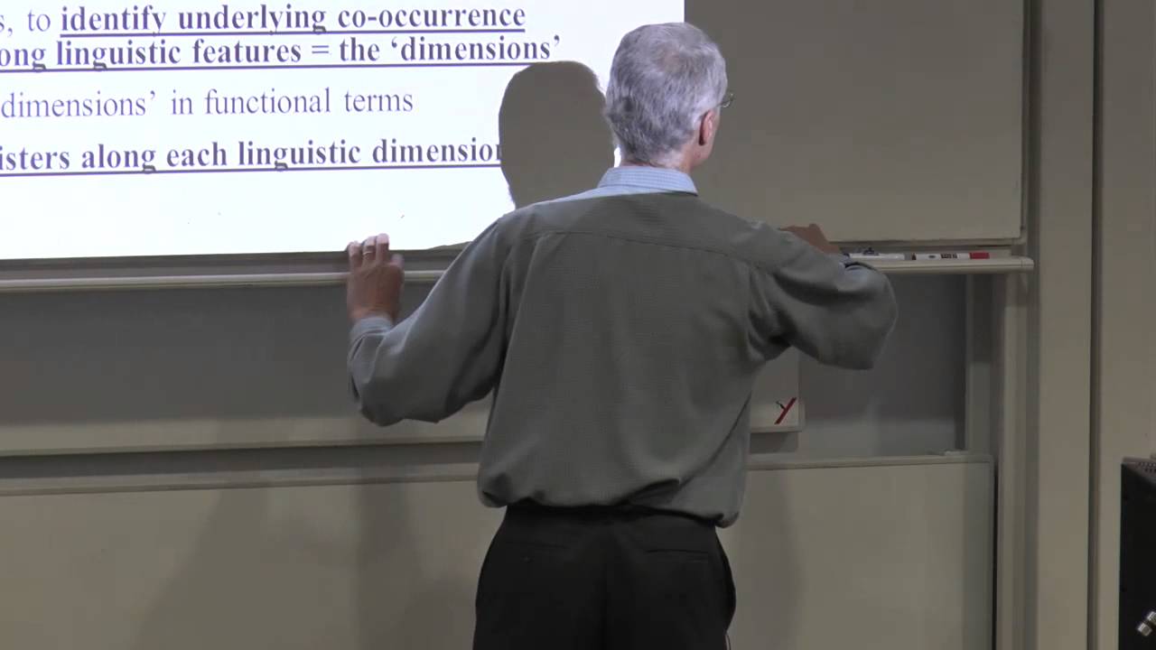 Doug Biber: Multidimensional Factor Analysis lecture at UCREL Summer School 2015
