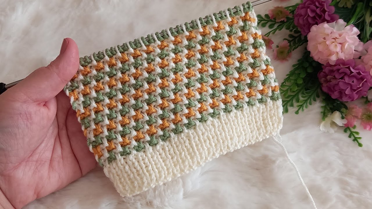✅️🍀Bu Modele Hayran Kaldım 🥰 ✅️🍀 Renk Kombini ve Model Şahane Oldu ✅️🍀3 Renkli Efsane Örgü Modeli