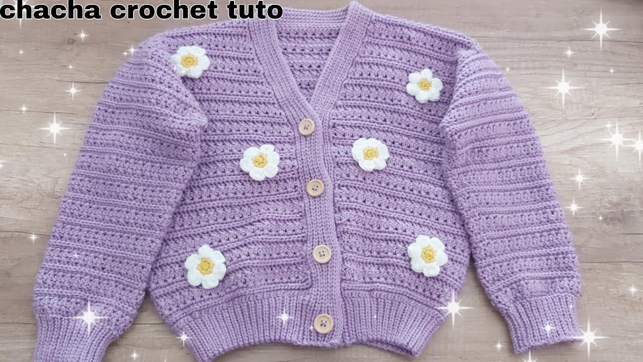 Tuto gilet fille au crochet toutes tailles. Partie 1