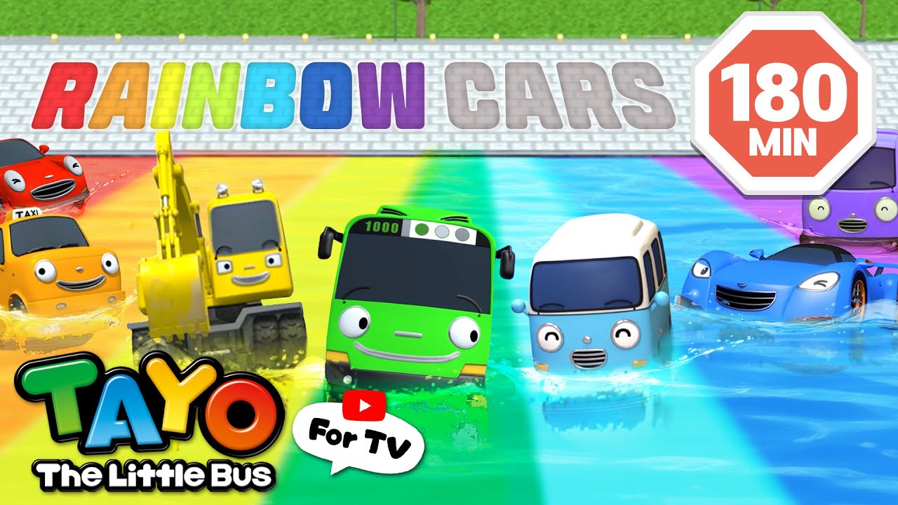 [3時間] あか・きいろ・みどり・あお！カラフルなくるまたちのいろじまん🚗🌈 l 子供向けアニメ l ちびっこバス タヨ