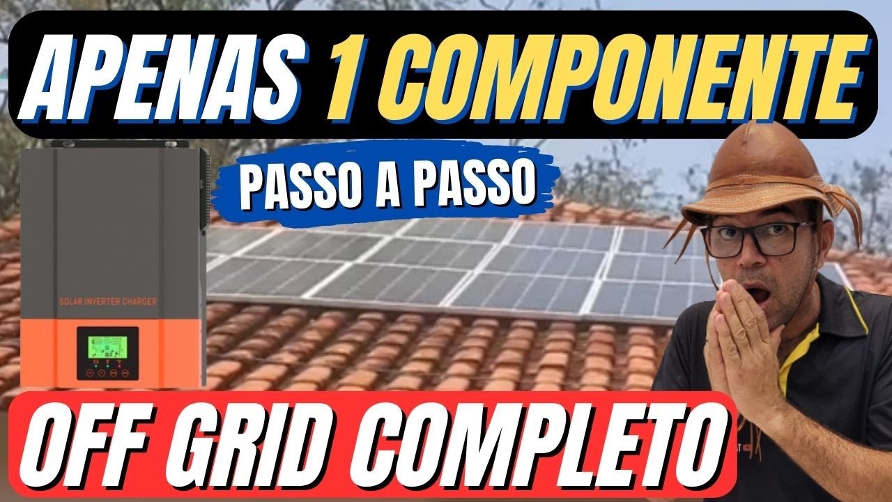 Como montar sistema de Energia Solar Off Grid COMPLETO com inversor híbrido PASSO a PASSO