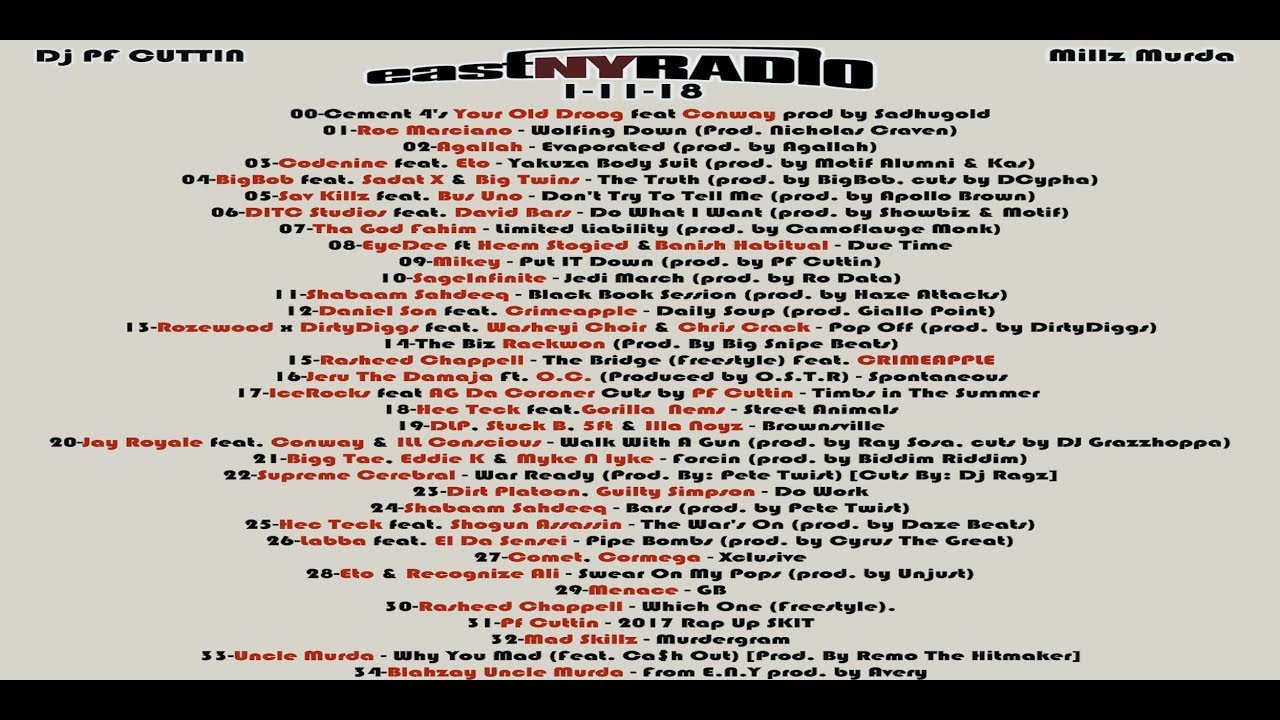 EastNYRADIO 1-11-18  Dj Pf Cuttin All New Hip Hop