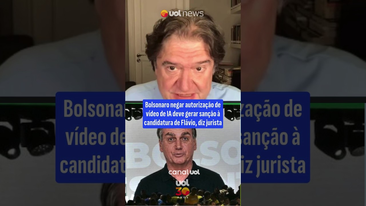 Bolsonaro negar autoriza&ccedil;&atilde;o de v&iacute;deo de IA deve gerar san&ccedil;&atilde;o &agrave; candidatura de Fl&aacute;vio, diz jurista