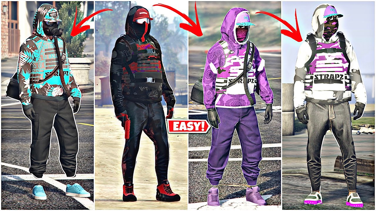 4 Easy ASF* GTA 5 Online RNG/Tryhard Outfits Using Clothing Glitches! (HOODIES) *Not Modded Outfits!