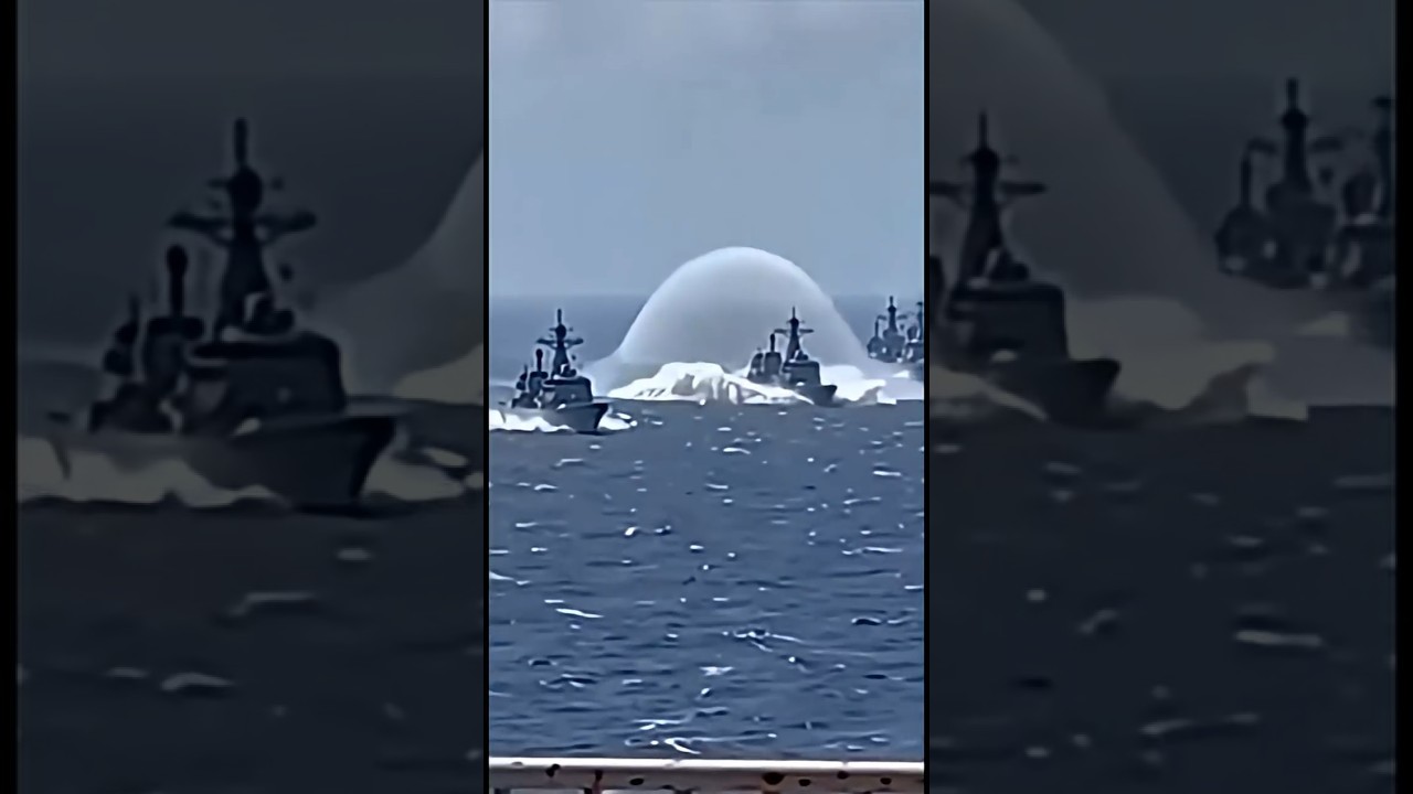 Massive shockwave hits warships at sea