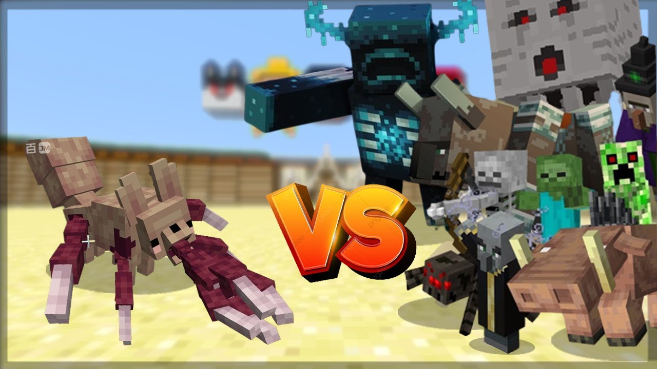 Minecraft: CHANGELING VS MINECRAFT MOBS ! - BATALHA DE MOBS | 1.16.5