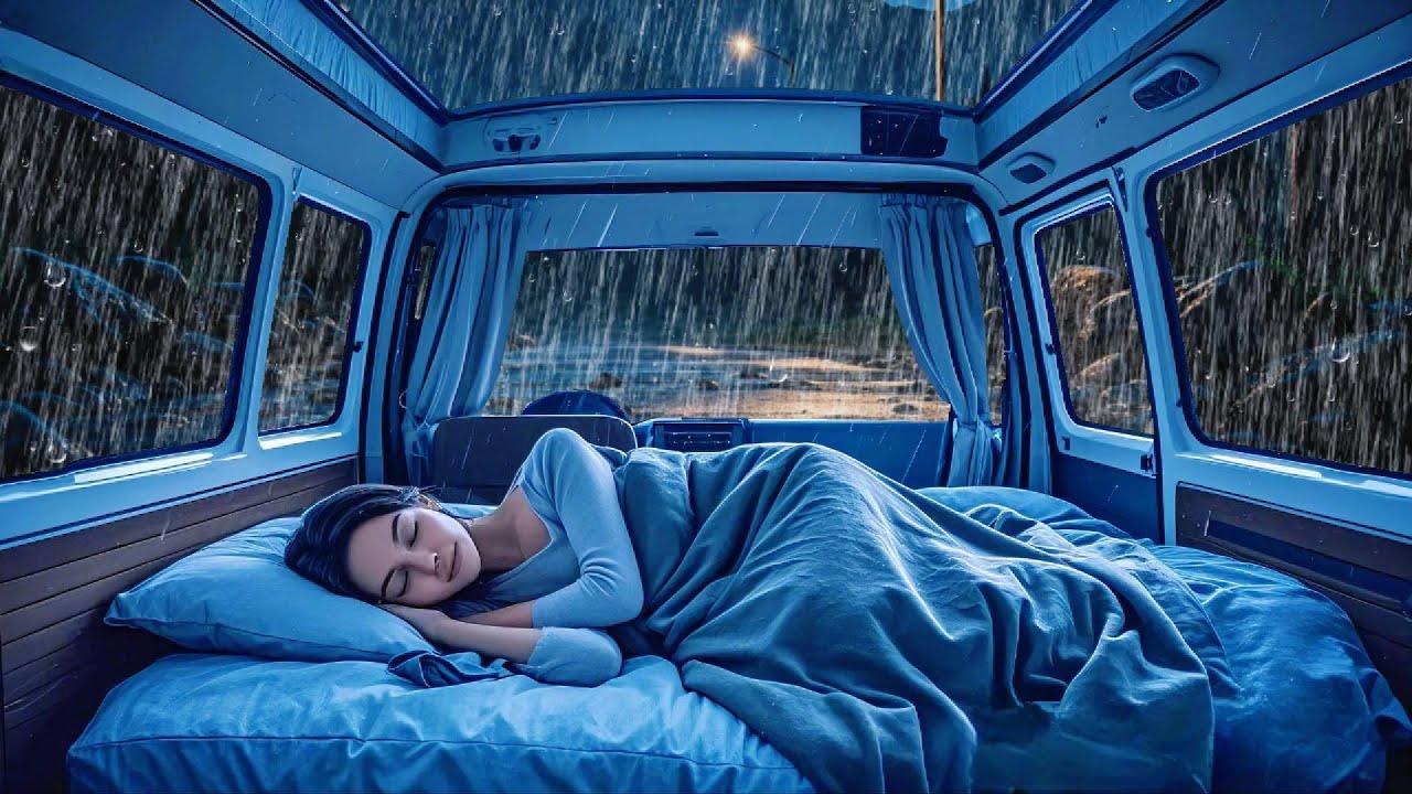 🌧️ Calm Rain on Car Roof in Forest Hideaway | Perfect ASMR for Sleep & Focus 🚗🌲🌌