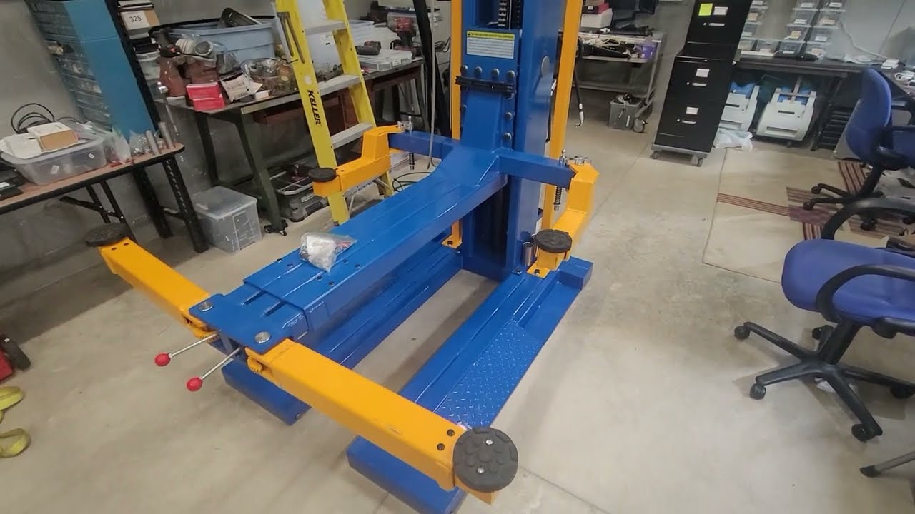 Single post car lift repair. After I received replacement parts.