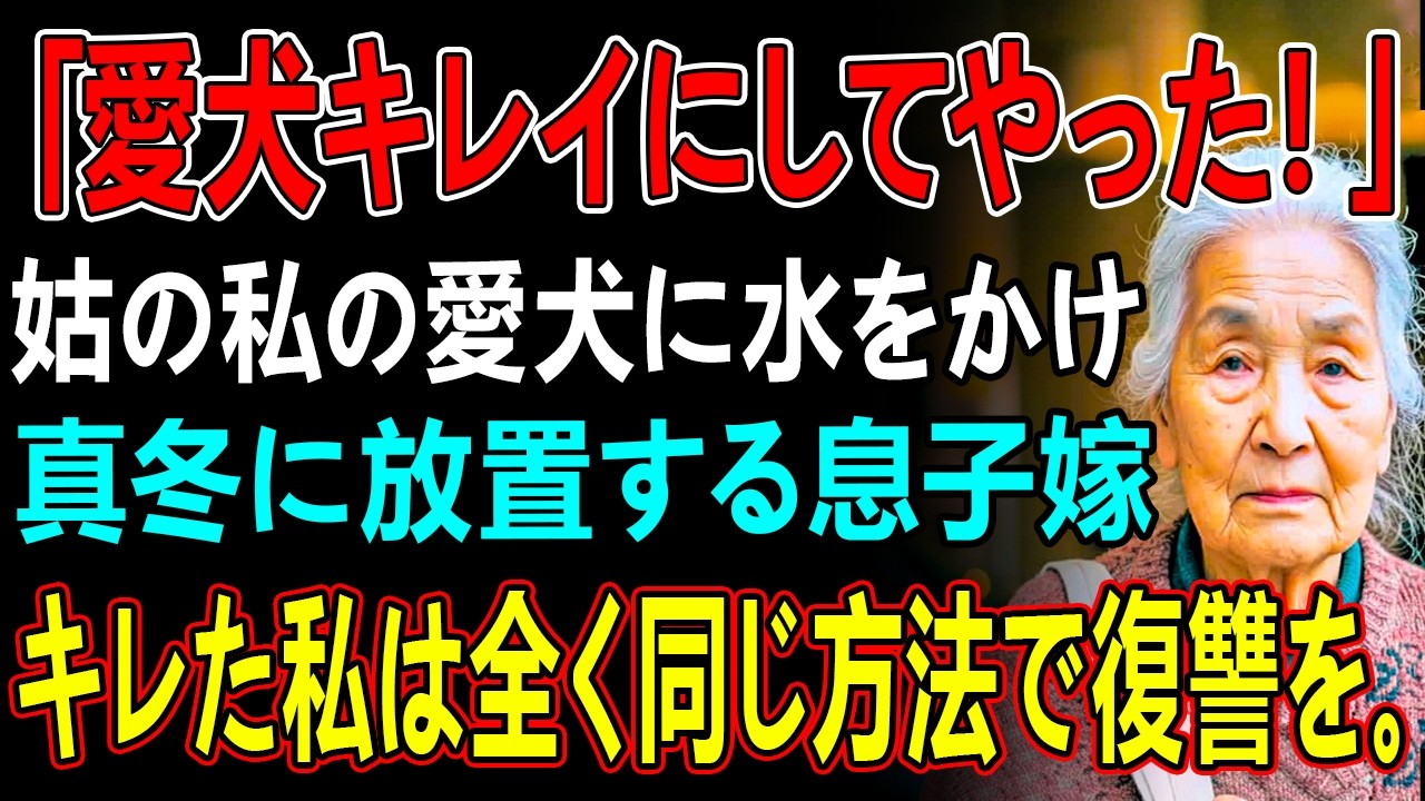 息子嫁が姑の私の愛犬にホースで水をかけ極寒の中に放置→同じ方法で復讐をすると誓った私は…