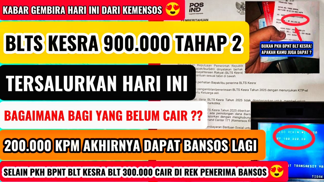 Bansos Berlimpah🤩 BLTS KESRA 900.000 TAHAP 2 CAIR ! KPM PKH BPNT YANG MASIH ZONK BAGAIMANA? BLT 300