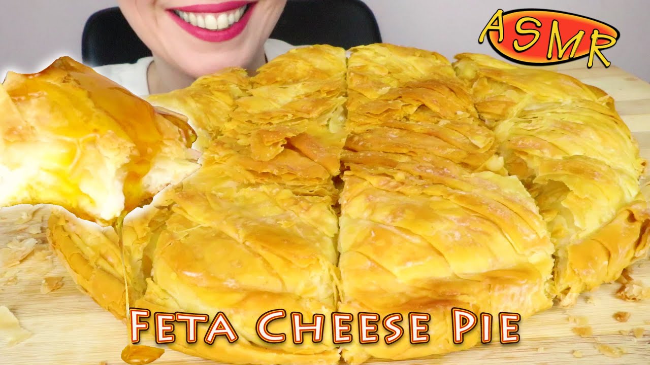 GREEK TIROPITA - FETA CHEESE CRUST PIE 🥧 | No Talking | ASMR Mukbang  - 먹방 | Real Eating Sounds