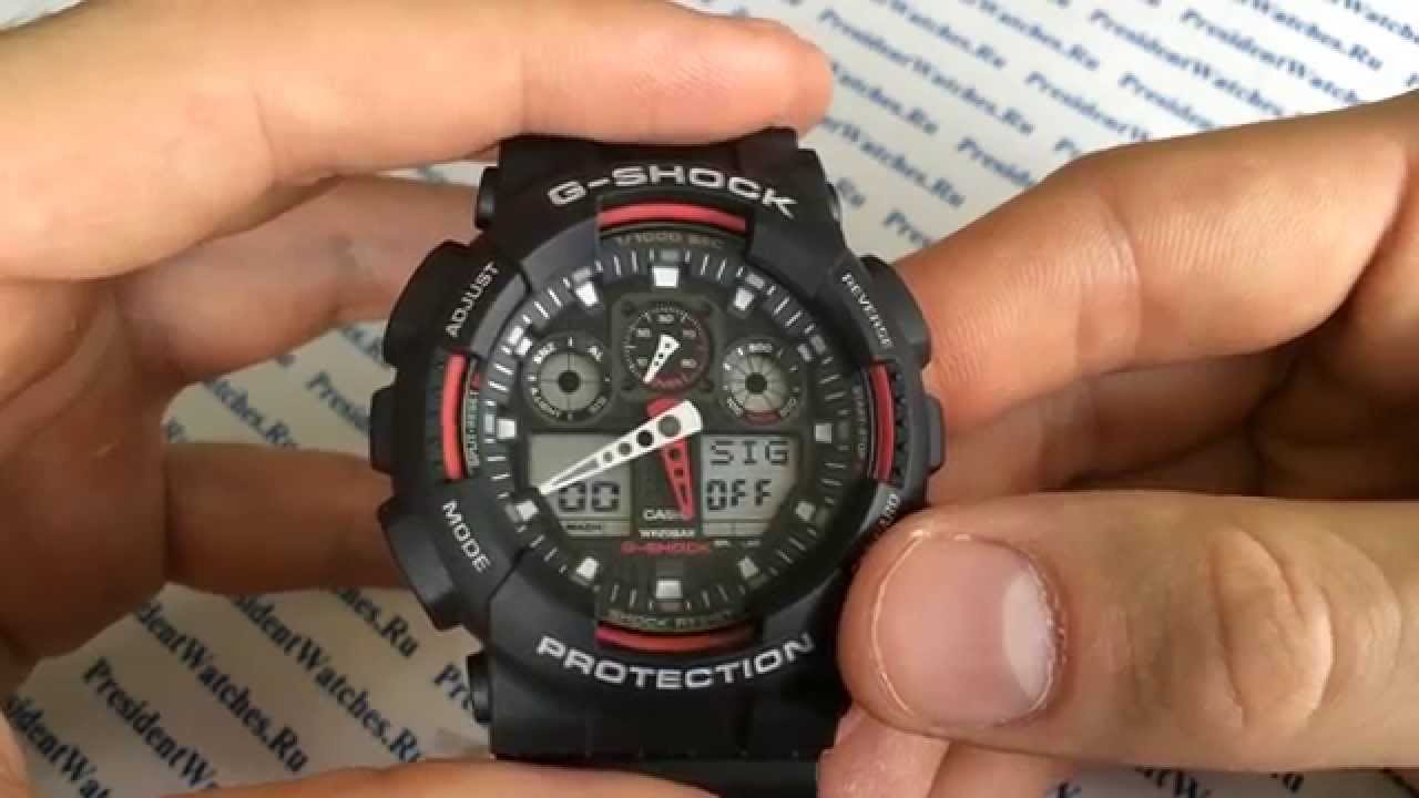 Как настроить часы Casio G-SHOCK GA-100-1A4ER - инструкция