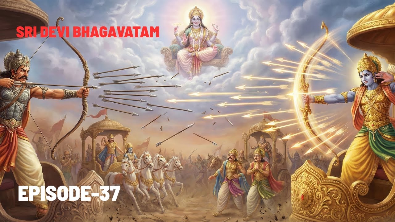 సుదర్శనుడి రథం వేగంగా పరుగులు తీస్తోంది.కొంతదూరం వెళ్లేసరికి శత్రు సైన్యాలు అడ్డగి.#ancientsiblings
