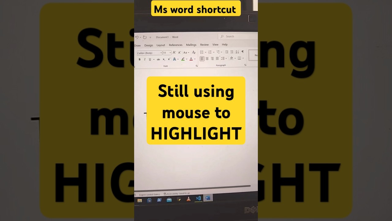 How to highlight text in ms word? Check to grab less timing trick #shortcutkeys #msword #msoffice