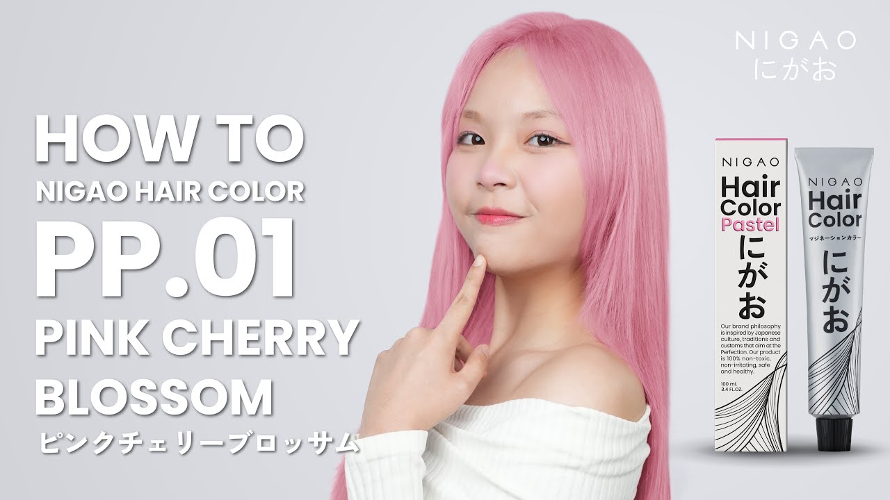 วิธีทำสีพาสเทล NIGAO Hair Color สีพิ้งค์ เชอร์รี่ บลอสซั่ม PP.01 PINK CHERRY BLOSSOM