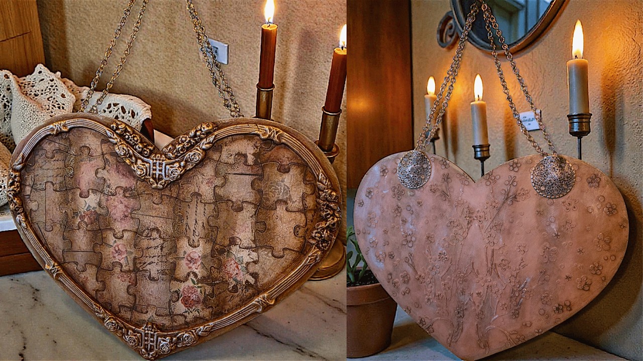 Vintage Rustic Puzzle Heart!!!
