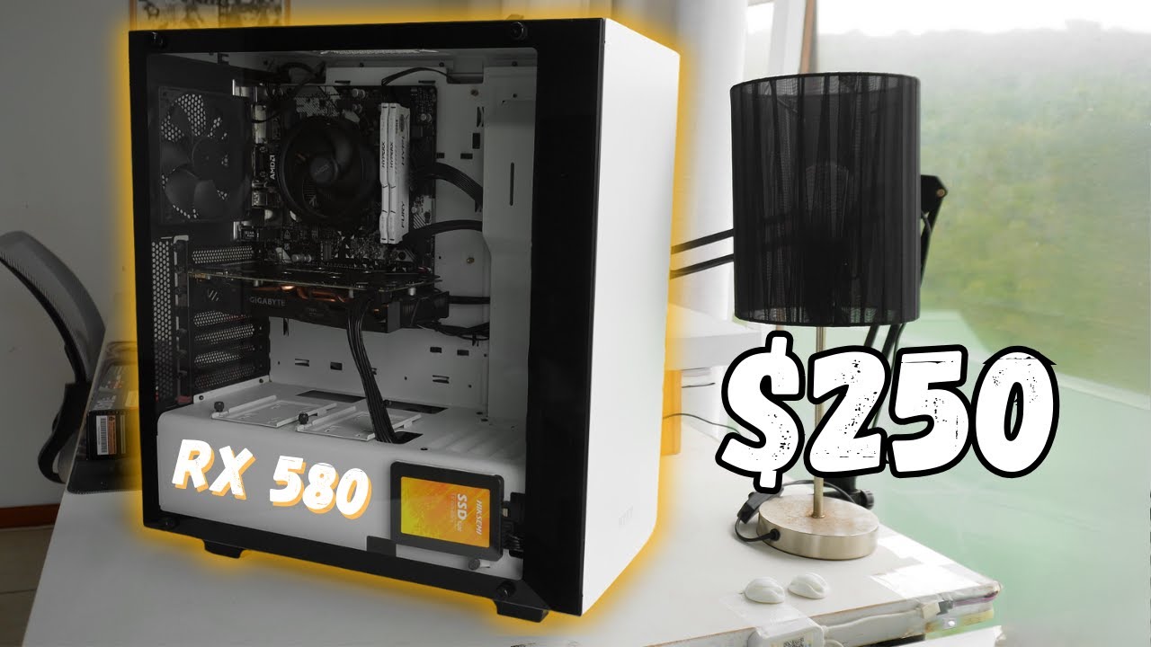 A $250 Gaming PC to get you started! | R5 1600 | RX 580 4GB | 16GB RAM | NZXT S340 Elite