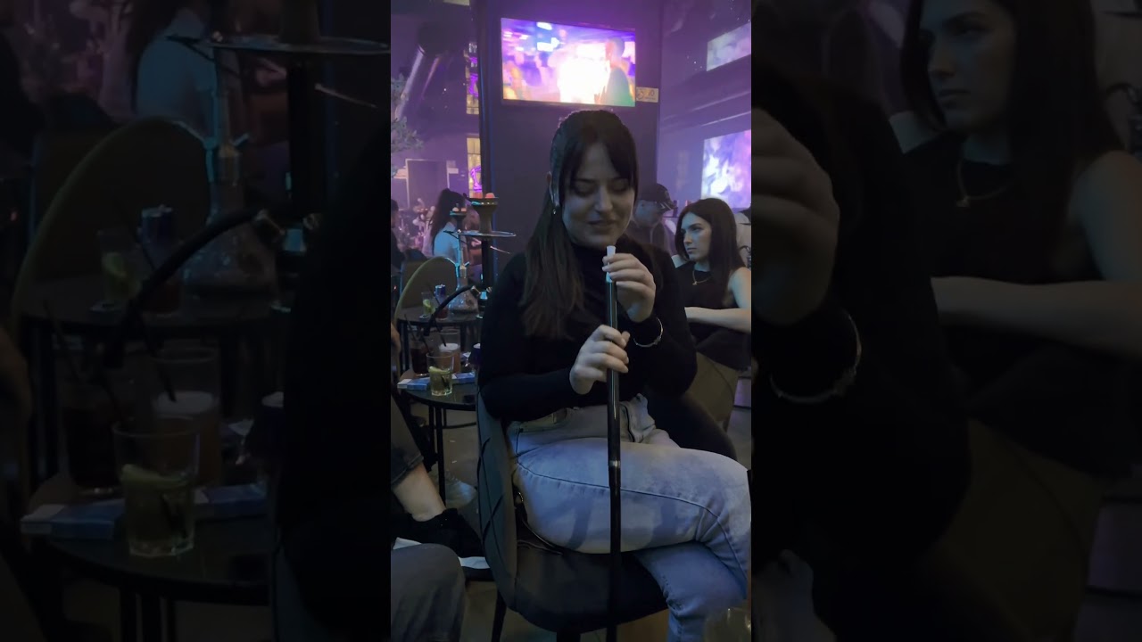 Shisha Bar Prishtina beautiful Girl with Azet Zuna