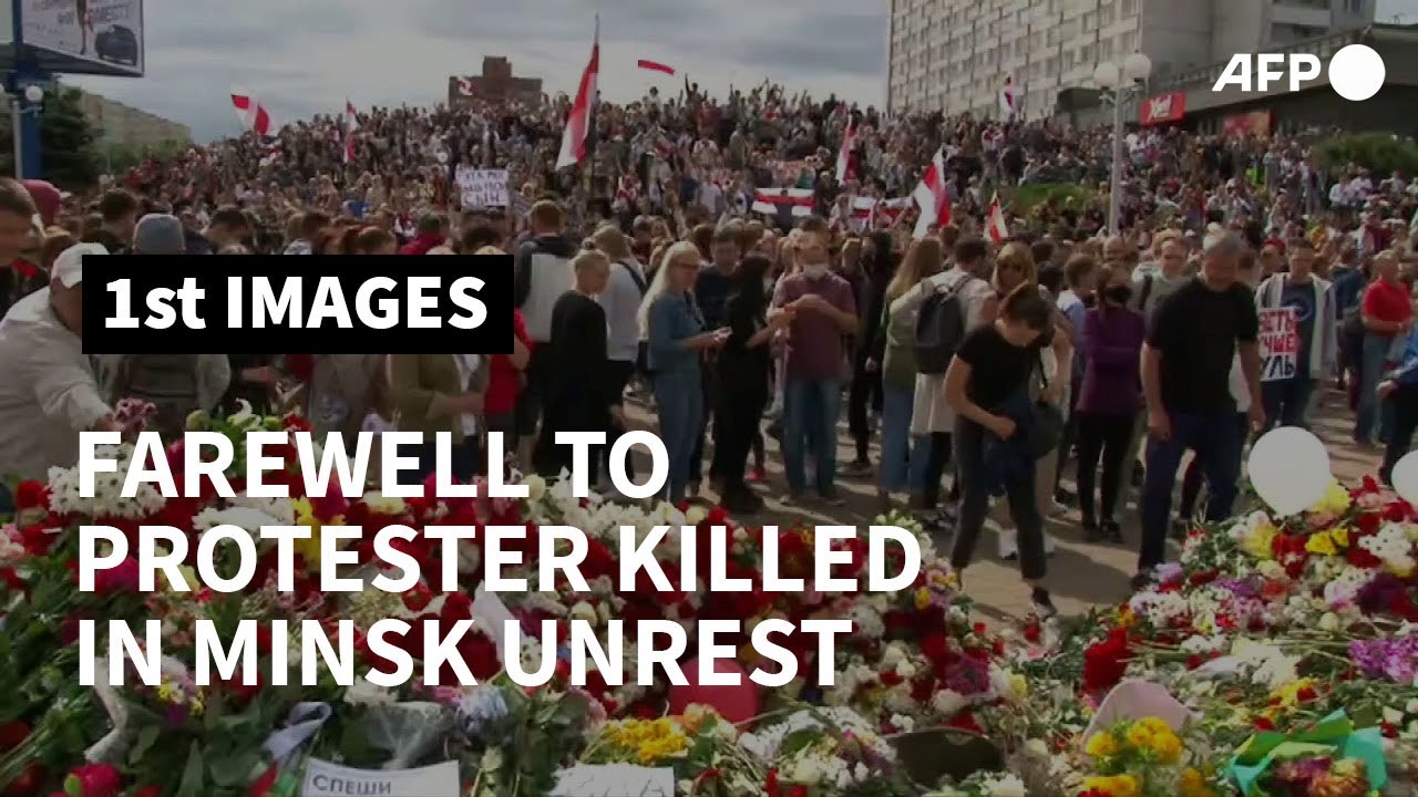 People of Minsk bid farewell to protester killed in post-election unrest | AFP