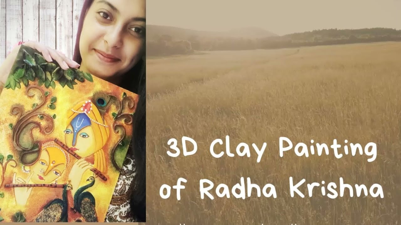 3D Clay Painting of Radha Krishna| Fevicryl Mouldit | Canvas Painting DIY