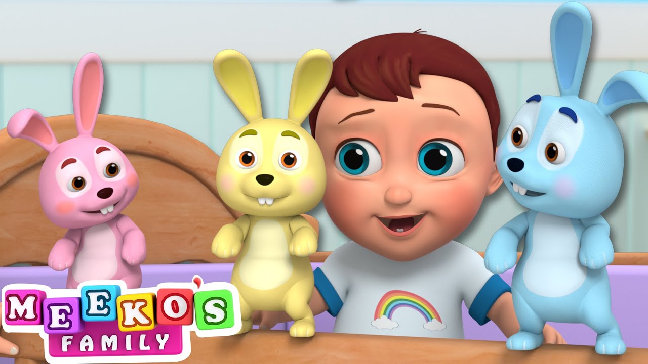Cute Sleeping Bunnies Song 🐰 + Nursery Rhymes For Kids | Meeko's Family