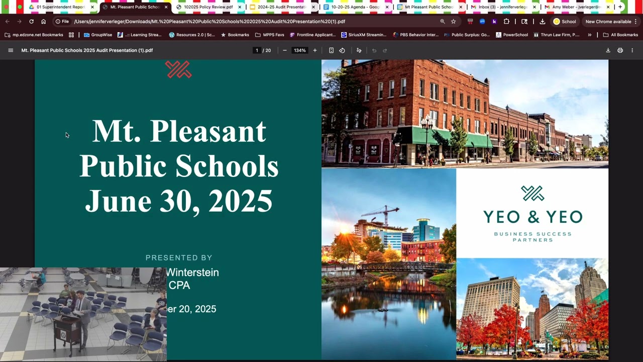 MPPS Board of Education Meeting - October 20, 2025