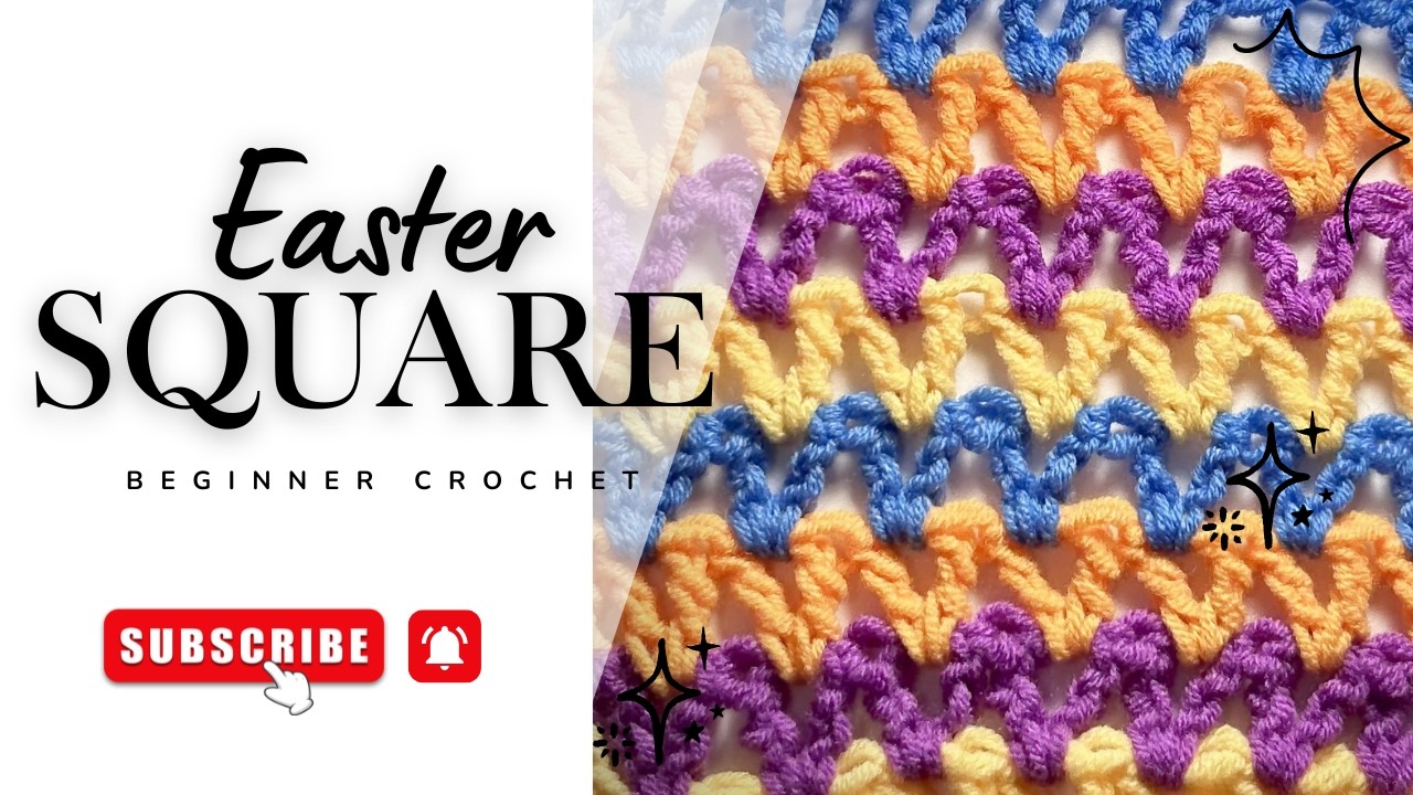 Simple crochet ZigZag square for beginners