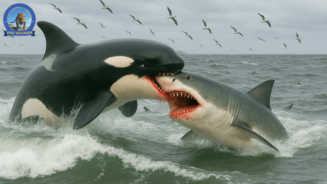 O Rei dos Oceanos – A Orca e a Luta Contra o Tubarão-Branco #animaisselvagens #vidaselvagem