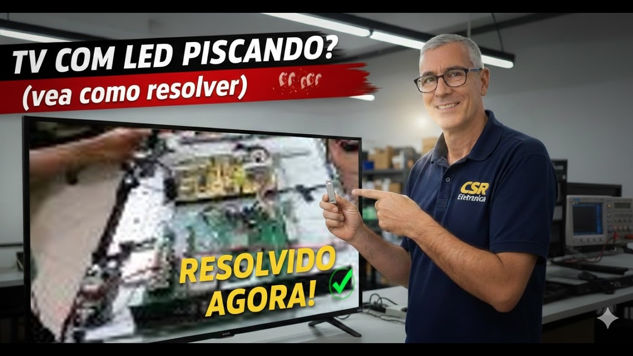 tv aoc so fica piscando led resolvido