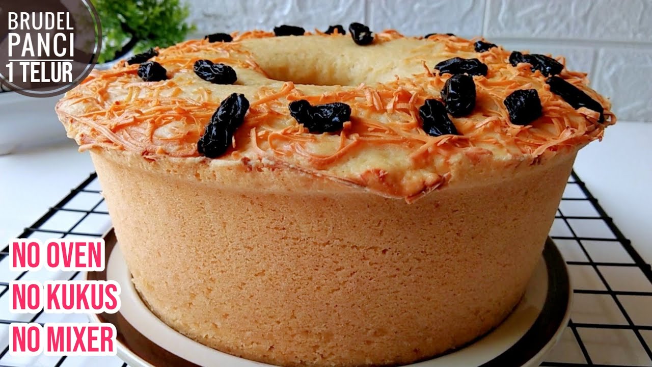 CUMA PAKAI PANCI !! HASILNYA LEBIH ENAK BANGET, BRUDEL CAKE 1 TELUR NO OVEN NO MIXER